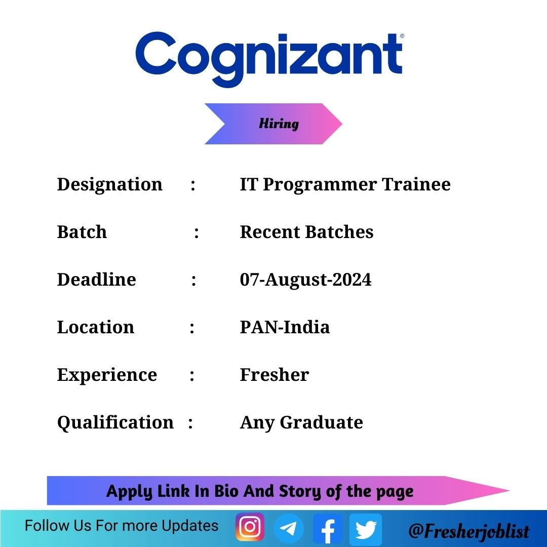 Cognizant Off-campus Drive 2024