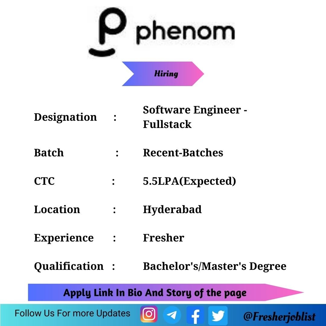 Phenom Off-campus Drive 2024 hiring Software Engineer