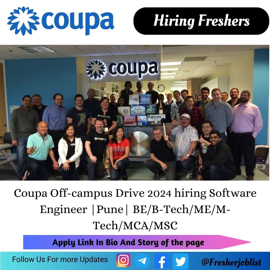 Coupa Off-campus Drive 2024 hiring Software Engineer