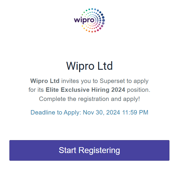 Wipro Elite Exclusive Hiring 2024 For Project Engineer- Bachelor's/Master's Degree