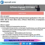 Recruit CRM Off-campus Drive 2024 hiring Software Engineer Intern