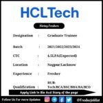 HCL Mega Recruitment Drive 2024 hiring Gradaute Trainee | BE/B-Tech/BCA/BSC/BBA/BA/BCOM