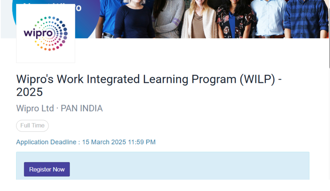 Wipro's Work Integrated Learning Program (WILP) - 2025| BCA/B.Sc