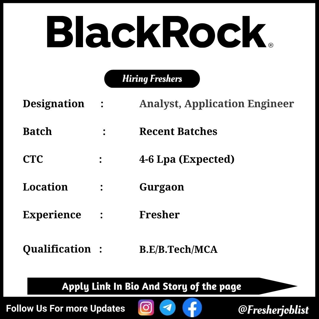 BlackRock Off-campus Drive 2024 hiring Analyst, Application Engineer