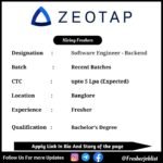 Zeotap Off-campus Drive 2024 hiring Software Engineer - Backend