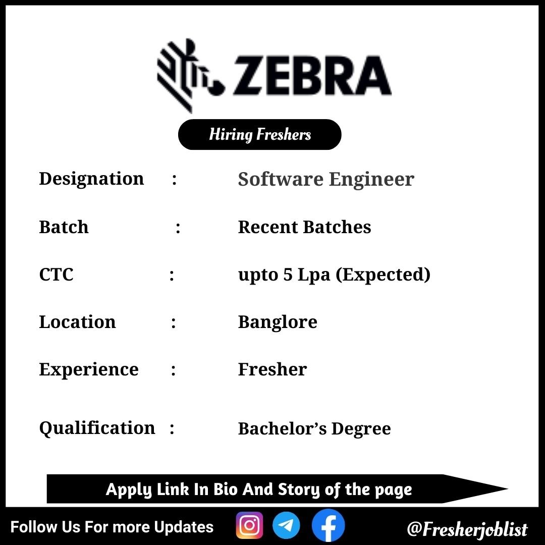 Zebra Off-campus Drive 2024 hiring Software Engineer