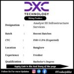 DXC Off-campus Drive 2024 hiring Analyst III Infrastructure Services