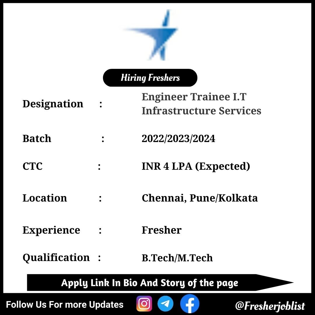 Arich InfoTech Off-campus Drive 2024 hiring Engineer Trainee I.T Infrastructure Services