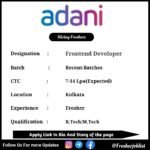 Adani Off-campus Drive 2024 hiring Frontend Developer