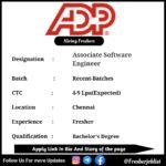 ADP Off-campus Drive 2024 hiring Associate Software Engineer