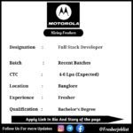 Motorola Off-campus Drive 2024 hiring Full Stack Developer