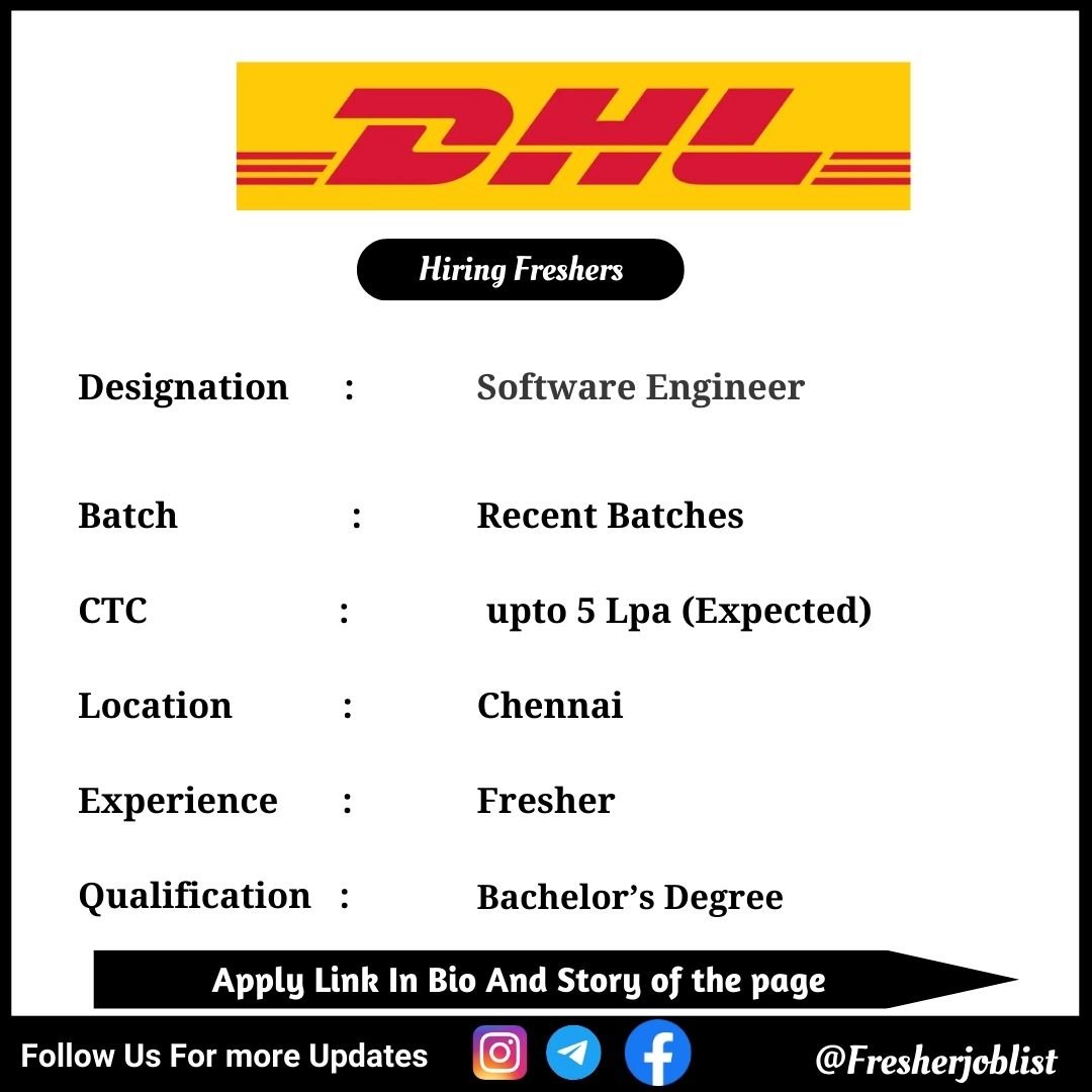 DHL Off-campus Drive 2024 hiring Software Engineer