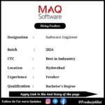 MAQ Software Off-campus Drive 2024 hiring Software Engineer