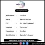 Wipro Off-campus Drive 2024 hiring Analyst