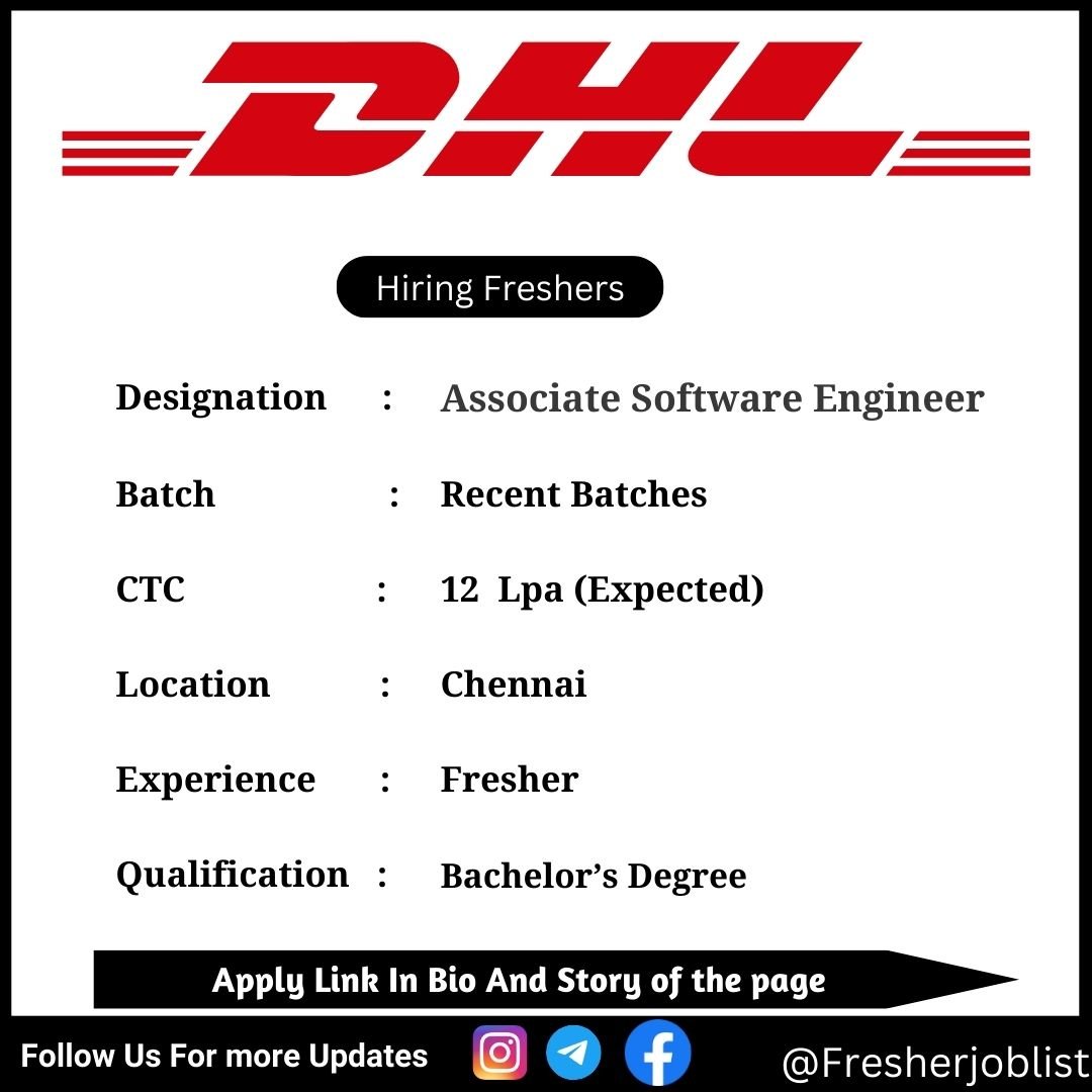 DHL  Off-campus Drive 2024 hiring Associate Software Engineer