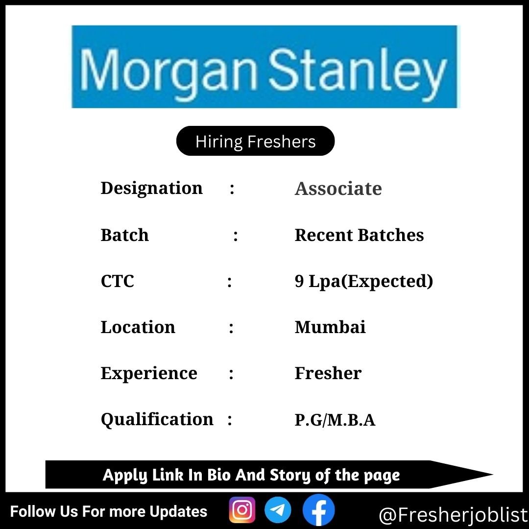 Morgan Stanley Off-campus Drive 2024 hiring Associate