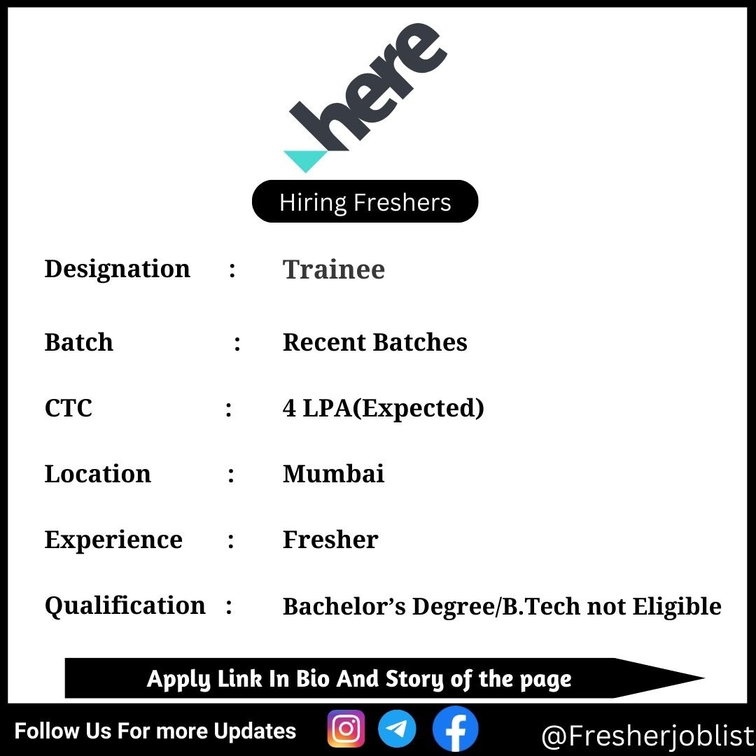 HERE Off-campus Drive 2024 hiring Trainee