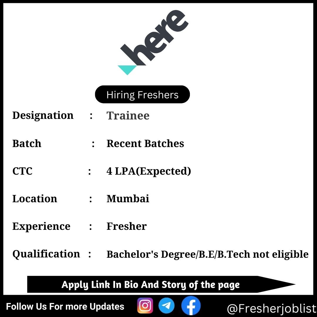 HERE Off-campus Drive 2024 hiring Trainee