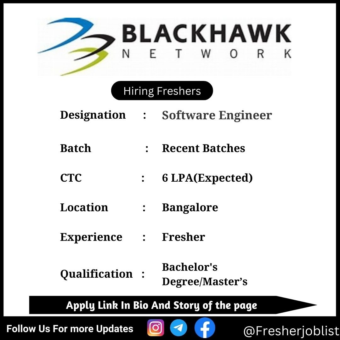 Blackhawk Network Off-campus Drive 2024 hiring Software Engineer