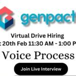 Genpact Virtual Drive 2025 hiring For Voice Process | Any Graduate