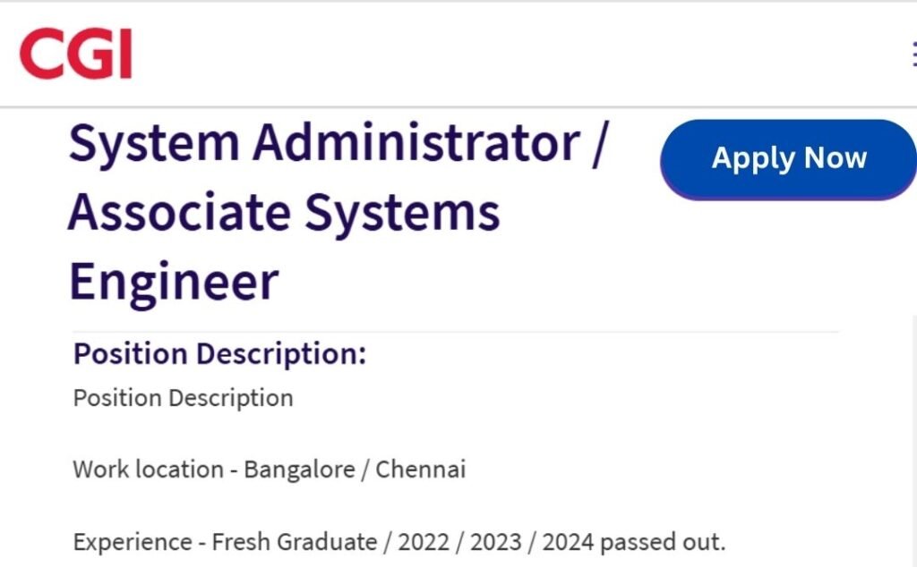 CGI Off-campus Drive 2025 hiring Associate Systems Engineer | BE/B-Tech ...