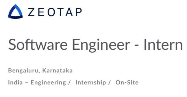 Zeotap Off-campus Drive 2025 hiring Software Engineer