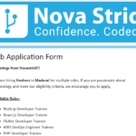 Novastrid Off-Campus Drive 2025 hiring Software Developer| Bachelor's Degree