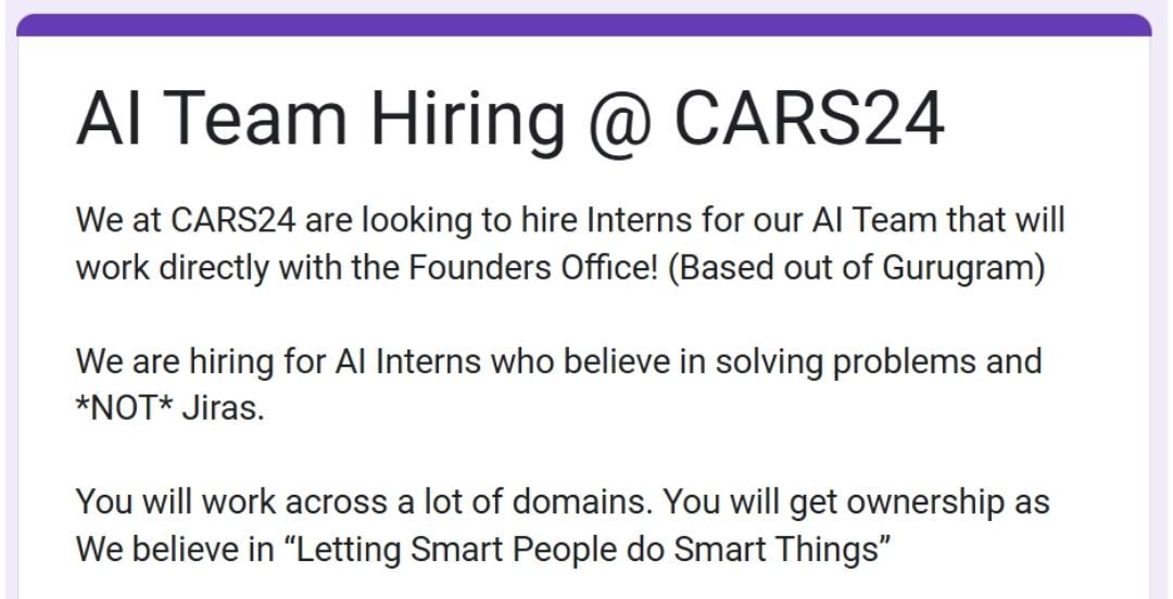 Cars24 Off-campus Drive 2025 hiring Interns | B-Tech/M-Tech