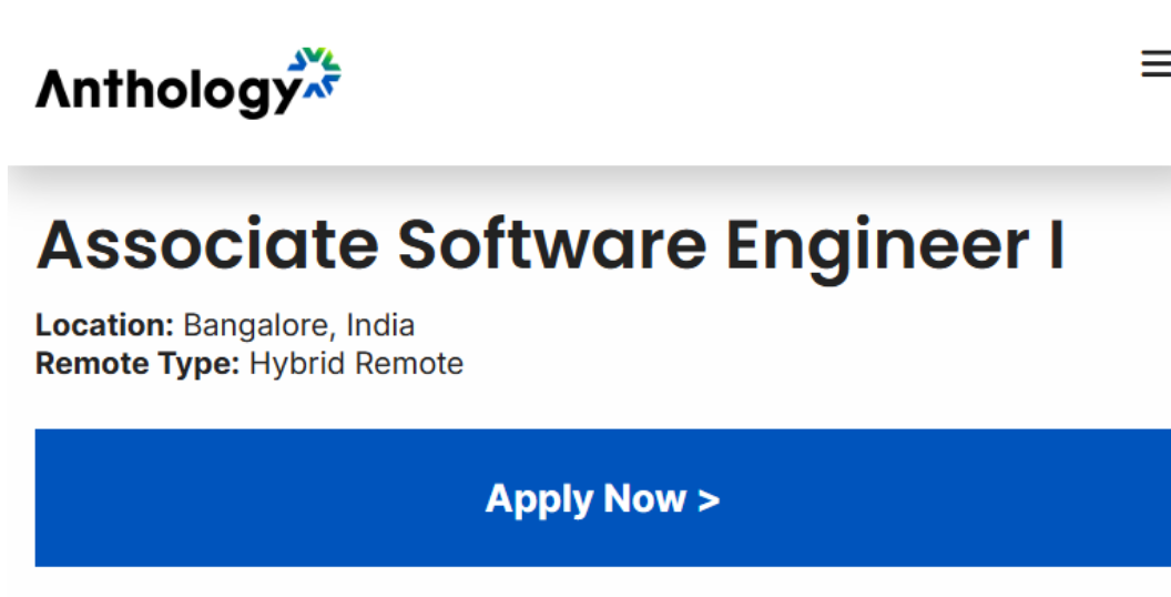 Anthology Off-campus Drive 2025 hiring Associate Software Engineer