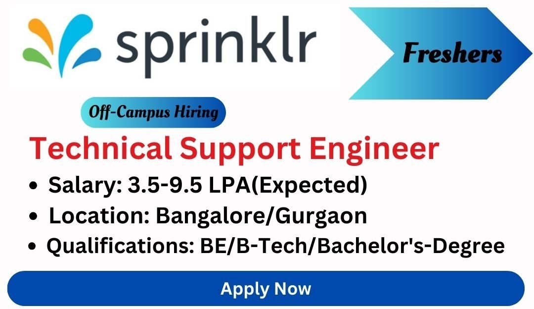 Spinklr Off-campus Drive 2025 hiring Technical Support Engineer | Bachelor's Degree