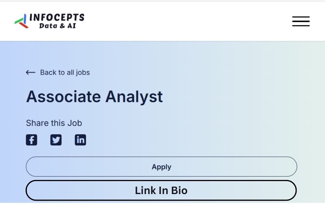 Infocepts Off-campus Drive 2025 hiring Associate Analyst