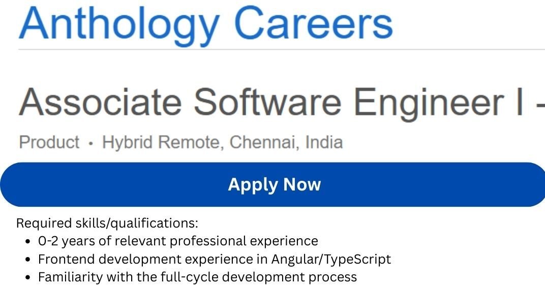 Anthology Off-campus Drive 2025 hiring Associate Software Engineer