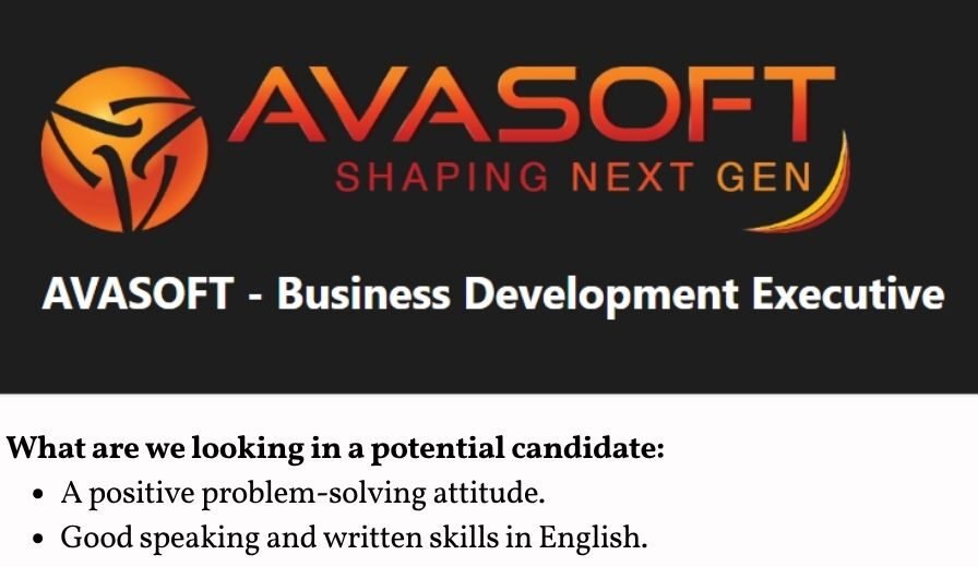 Avasoft Off-campus Drive 2025 hiring Business Development Executive