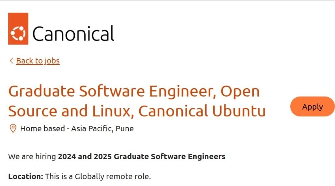 Canonical Work from home Job 2025