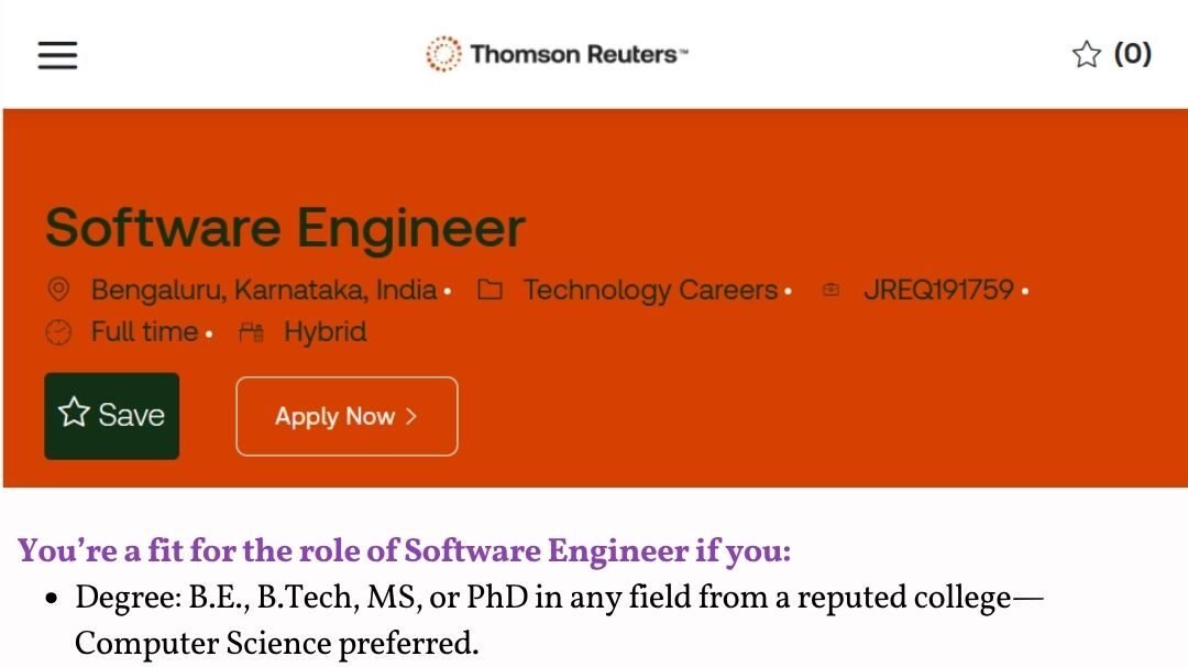 Thomson Reuters Off-campus Drive 2025