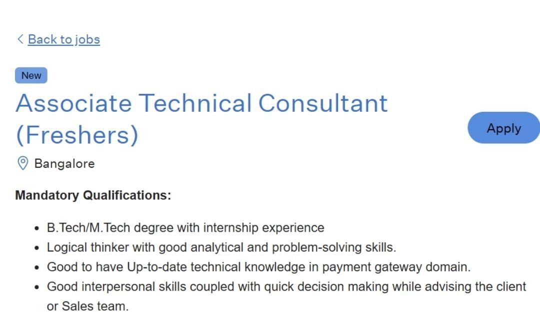 Razorpay Off-campus Drive 2025 hiring Associate Technical Consultant | BE/B-Tech/ME/M-Tech