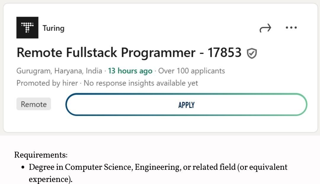 Turing Remote Job 2025