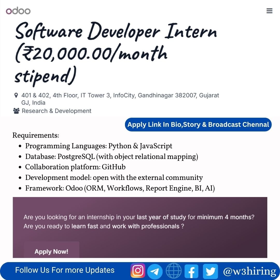 Oddo Is Hiring Software Developer Intern