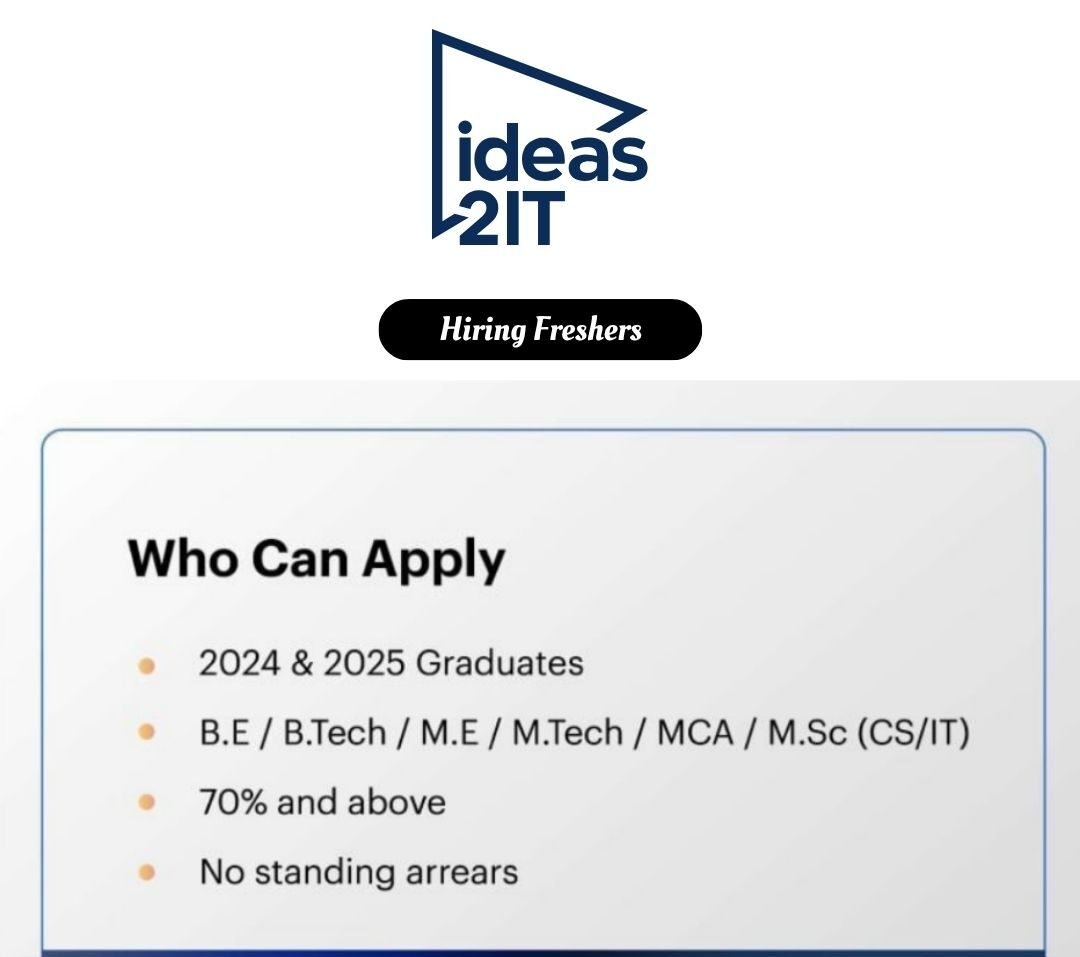 Ideas2IT Technologies Off-campus Drive 2025