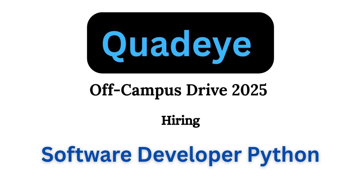 Quadeye Off-campus Drive 2025