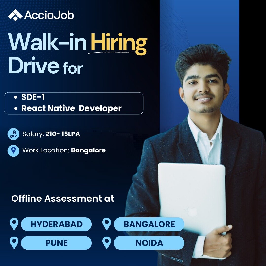 AccioJob Mega Hiring Drive 2025 — For Software Development Engineers | UPTO 15LPA