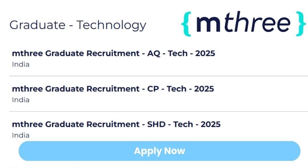 Mthree Mass Hiring 2025 For Multiple Tech Roles