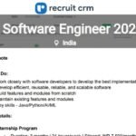 Recruit CRM Remote job 2025 hiring Trainee Software Engineer | INR 900000 Per Annum