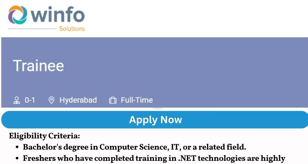 Winfo Solutions Off-campus Drive 2025