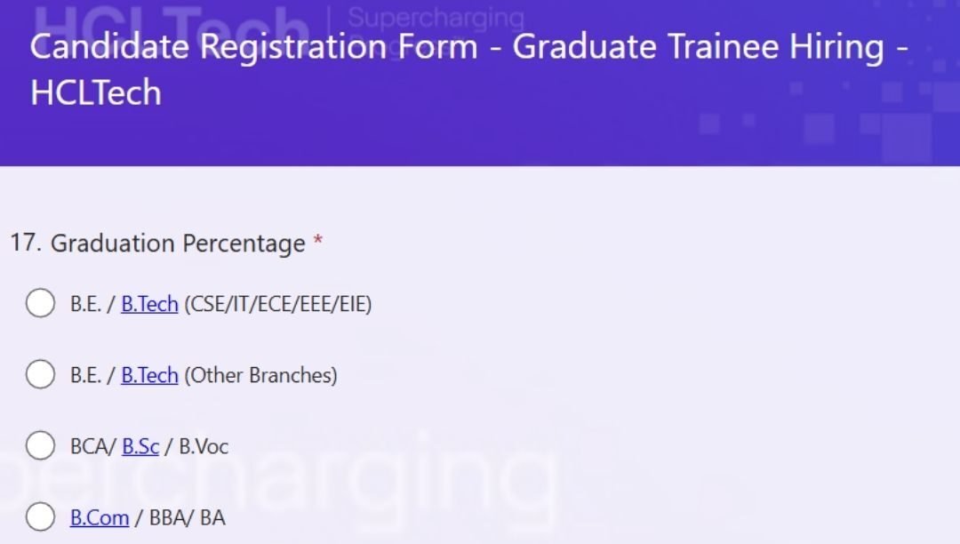HCLTech Off-campus Drive 2025 hiring Graduate Engineer Trainee