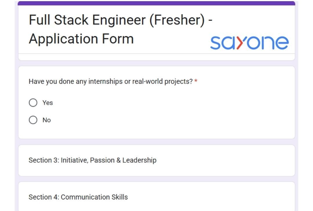SayOne Technologies Mega Off-Campus Drive 2025