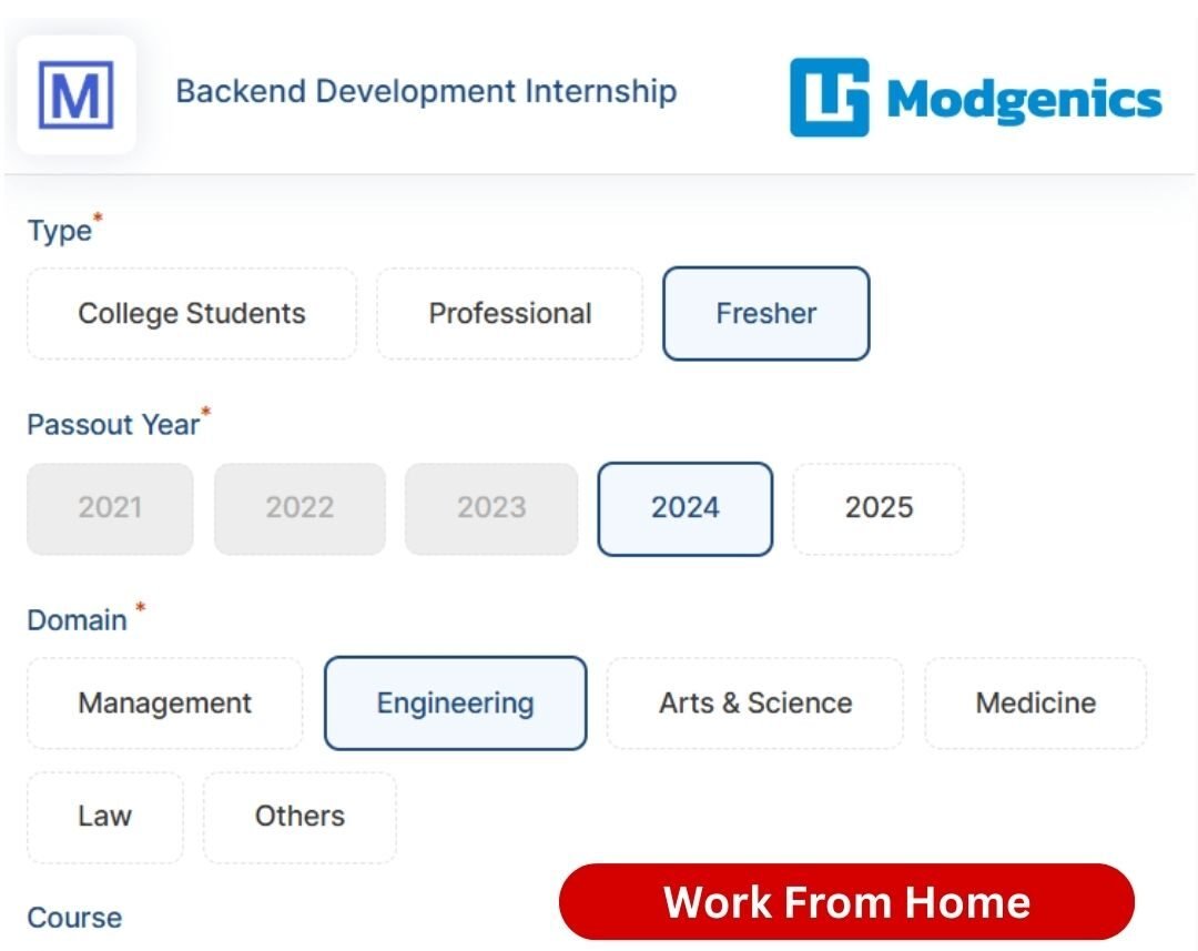 Modgenics Work From Home Internship 2025