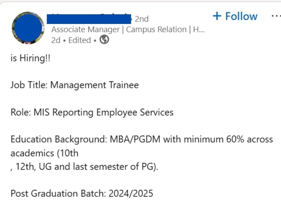 HCLTech Off-campus Drive 2025 hiring Management Trainee