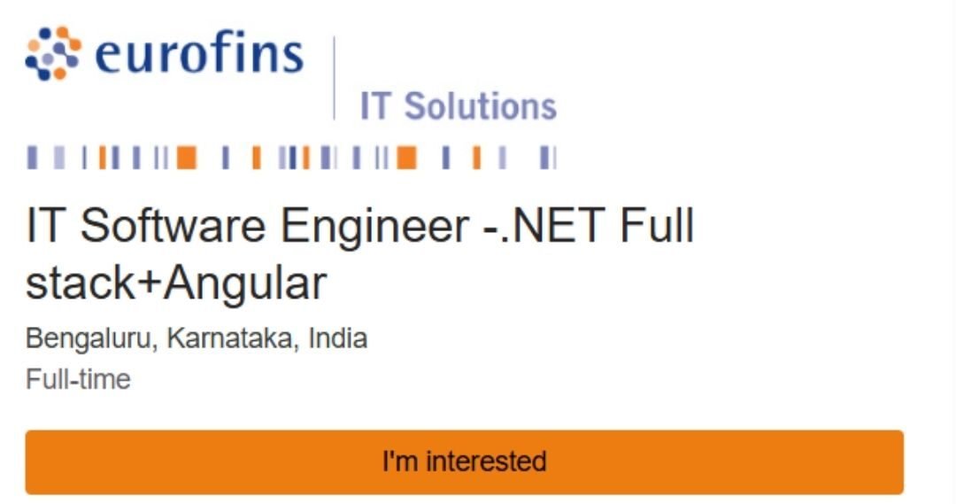Eurofins Off-Campus Drive 2025 hiring IT Software Engineer