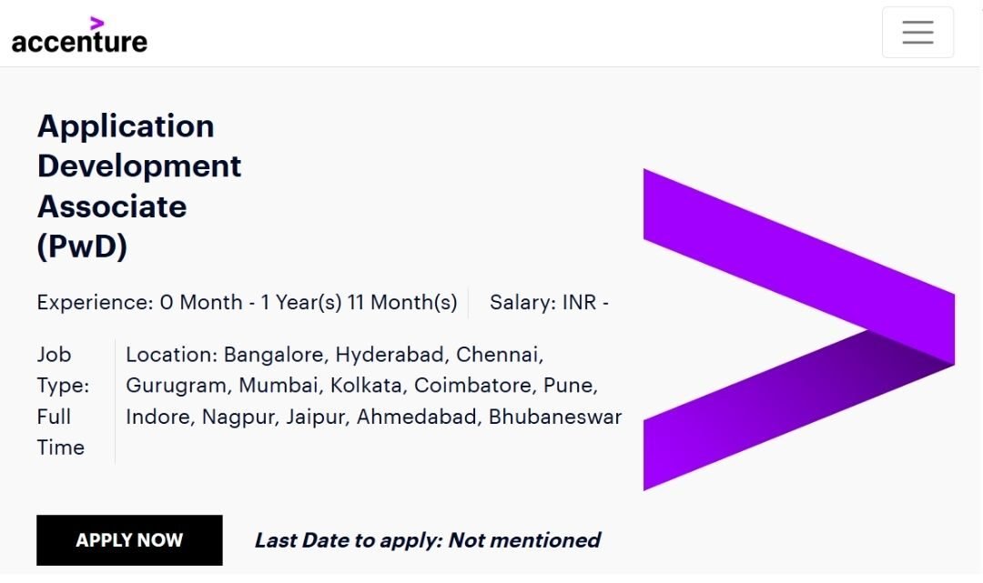 Accenture Off-campus Drive 2025